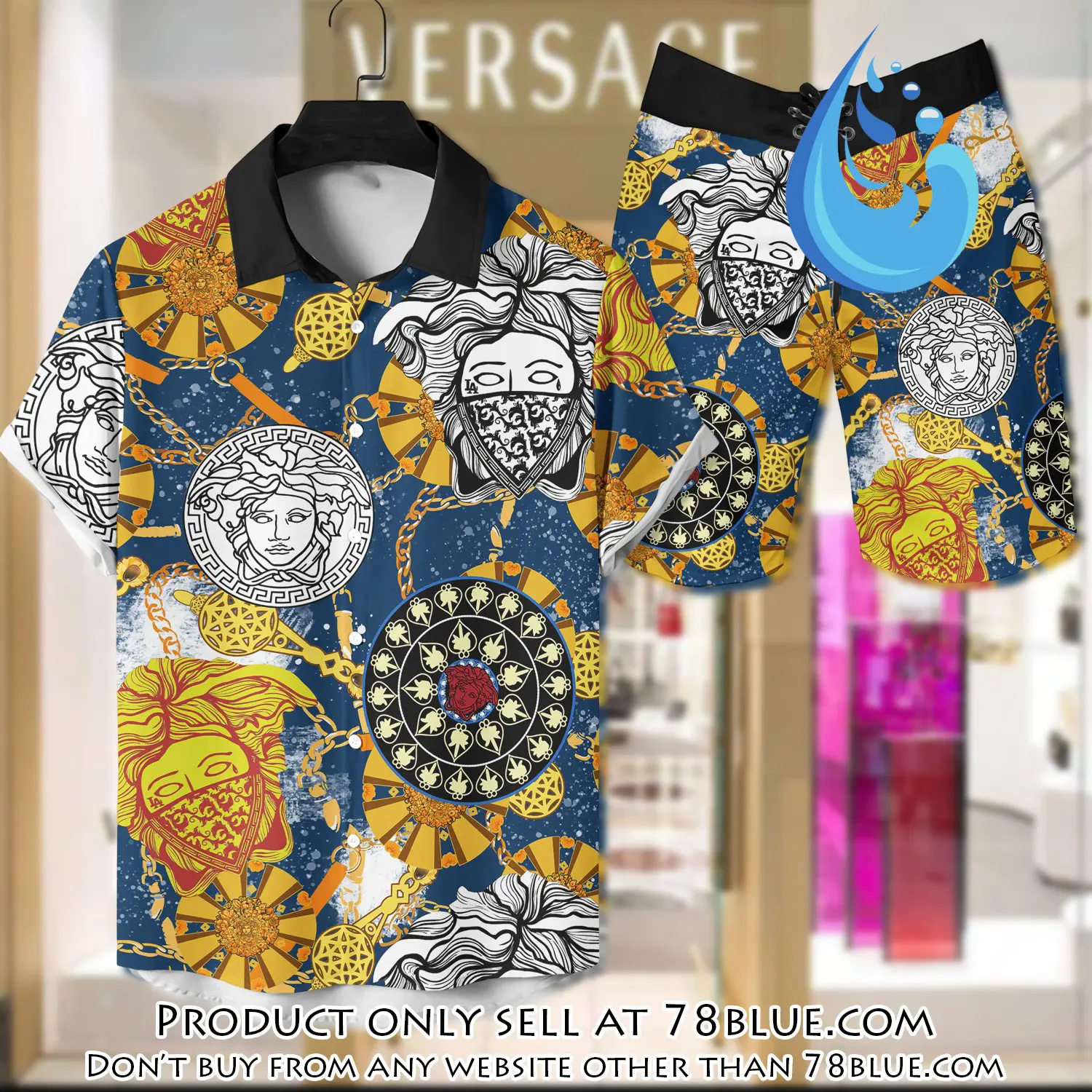 Versace luxury hawaiian shirt & short set lhs1210 78b5920883